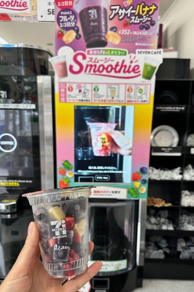 Japonya’da market kültürü: 7-Eleven’da taze hazırlanan smoothie ve self servis içecek sistemi